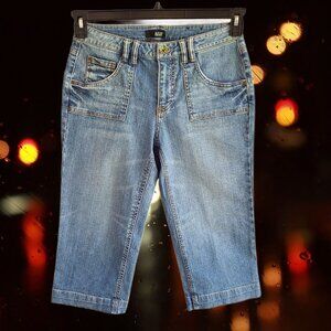 a.n.a. A New Approach Women's Mid Rise Cropped Capri Denim Jeans Blue Size 6